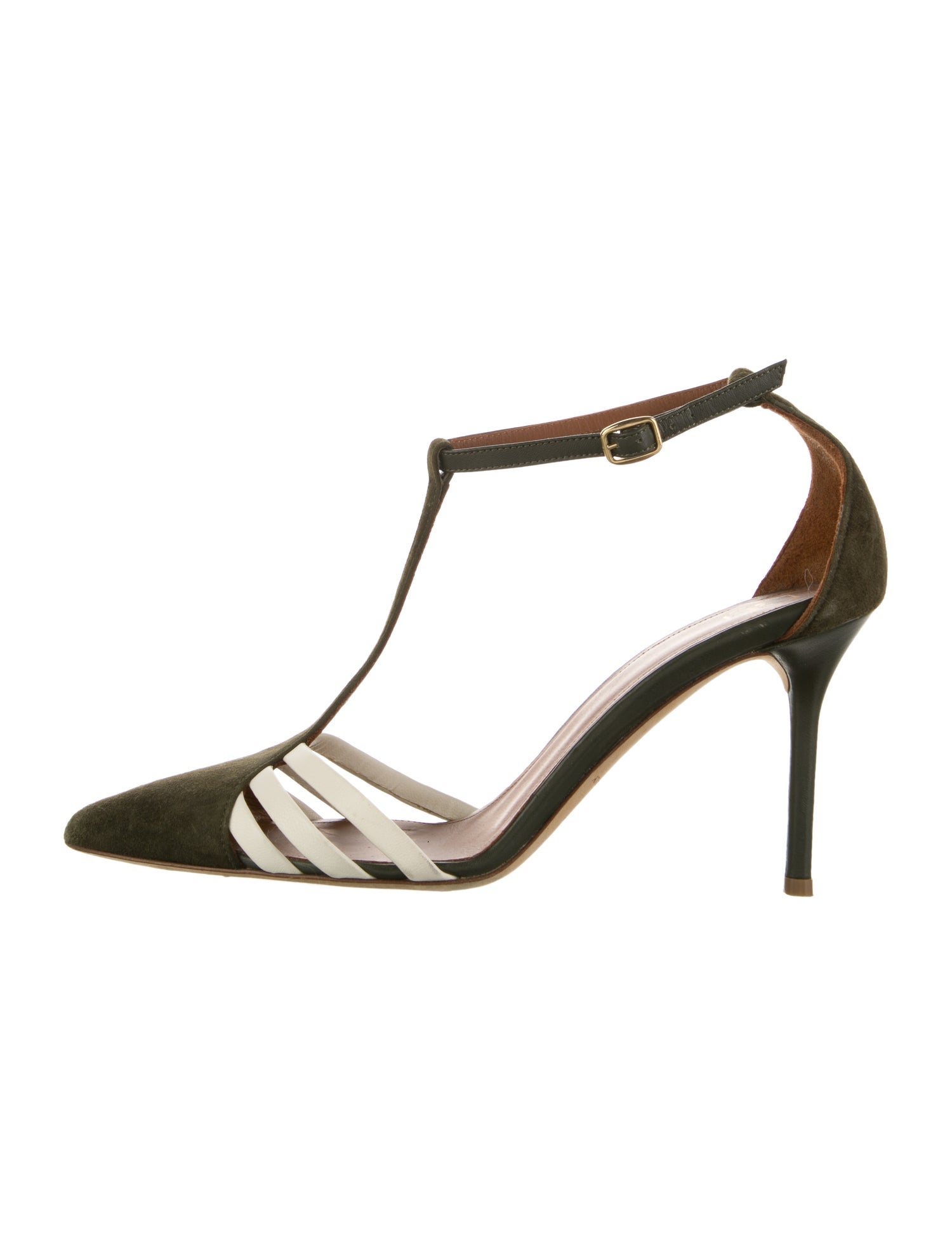 Malone Souliers Suede T-Strap Pumps