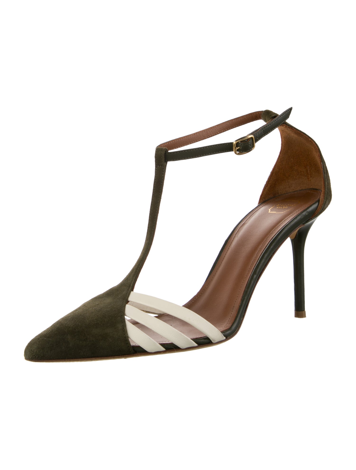 Malone Souliers Suede T-Strap Pumps