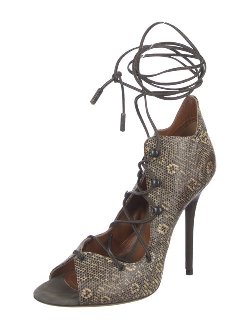 Malone Souliers Embossed Leather Animal Print Pumps