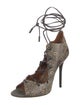 Malone Souliers Embossed Leather Animal Print Pumps