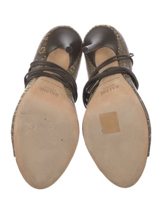 Malone Souliers Embossed Leather Animal Print Pumps