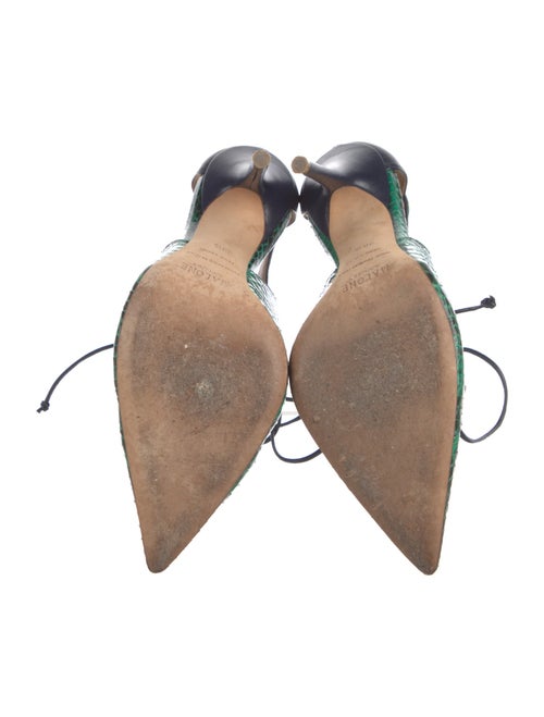 Malone Souliers Snakeskin Animal Print T-Strap Pumps