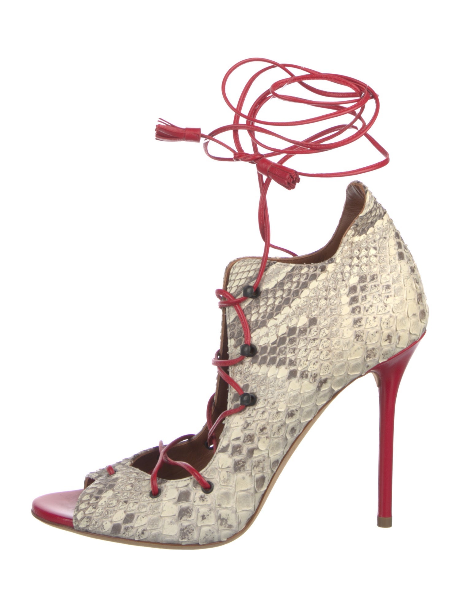 Malone Souliers Python Animal Print D'Orsay Pumps