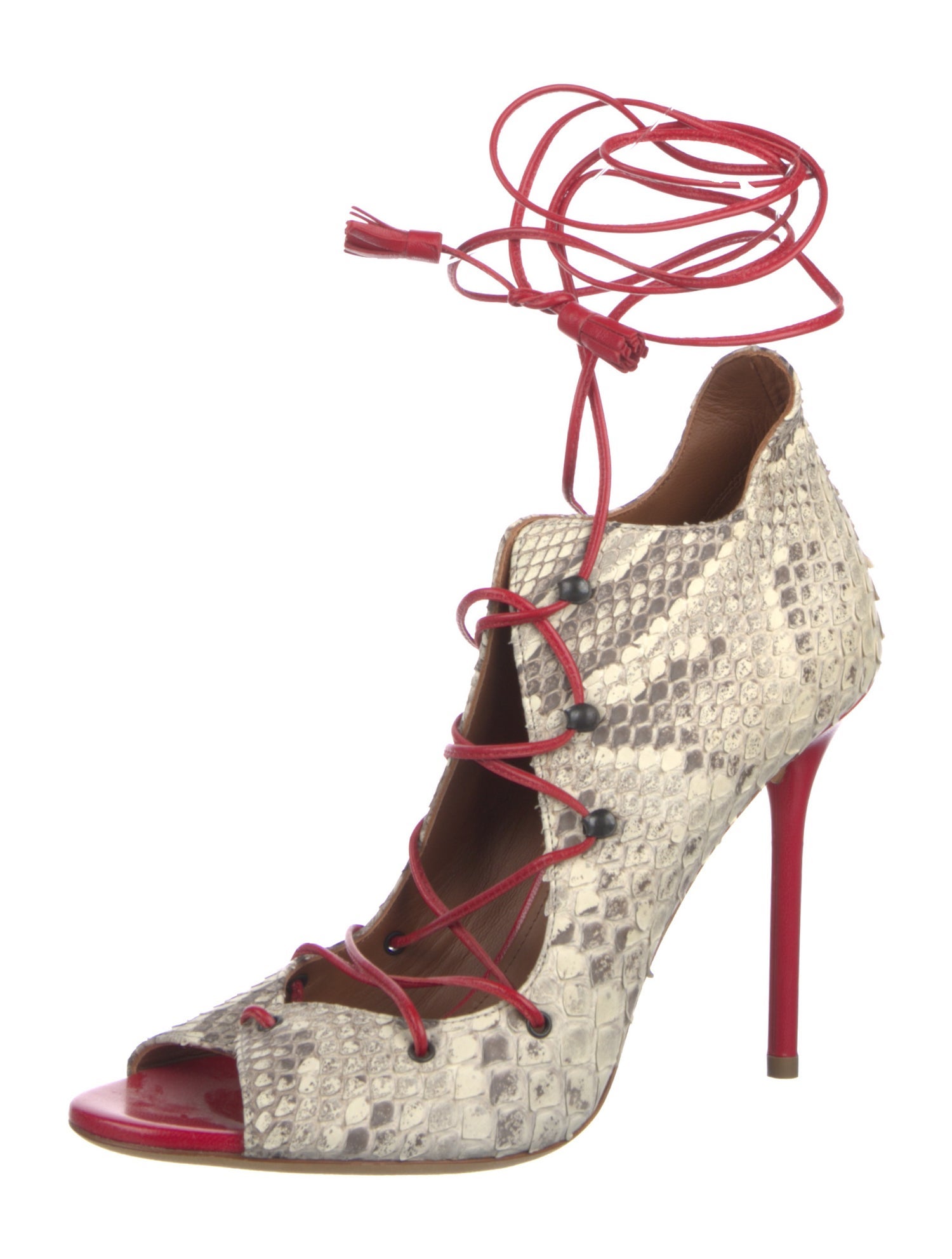 Malone Souliers Python Animal Print D'Orsay Pumps