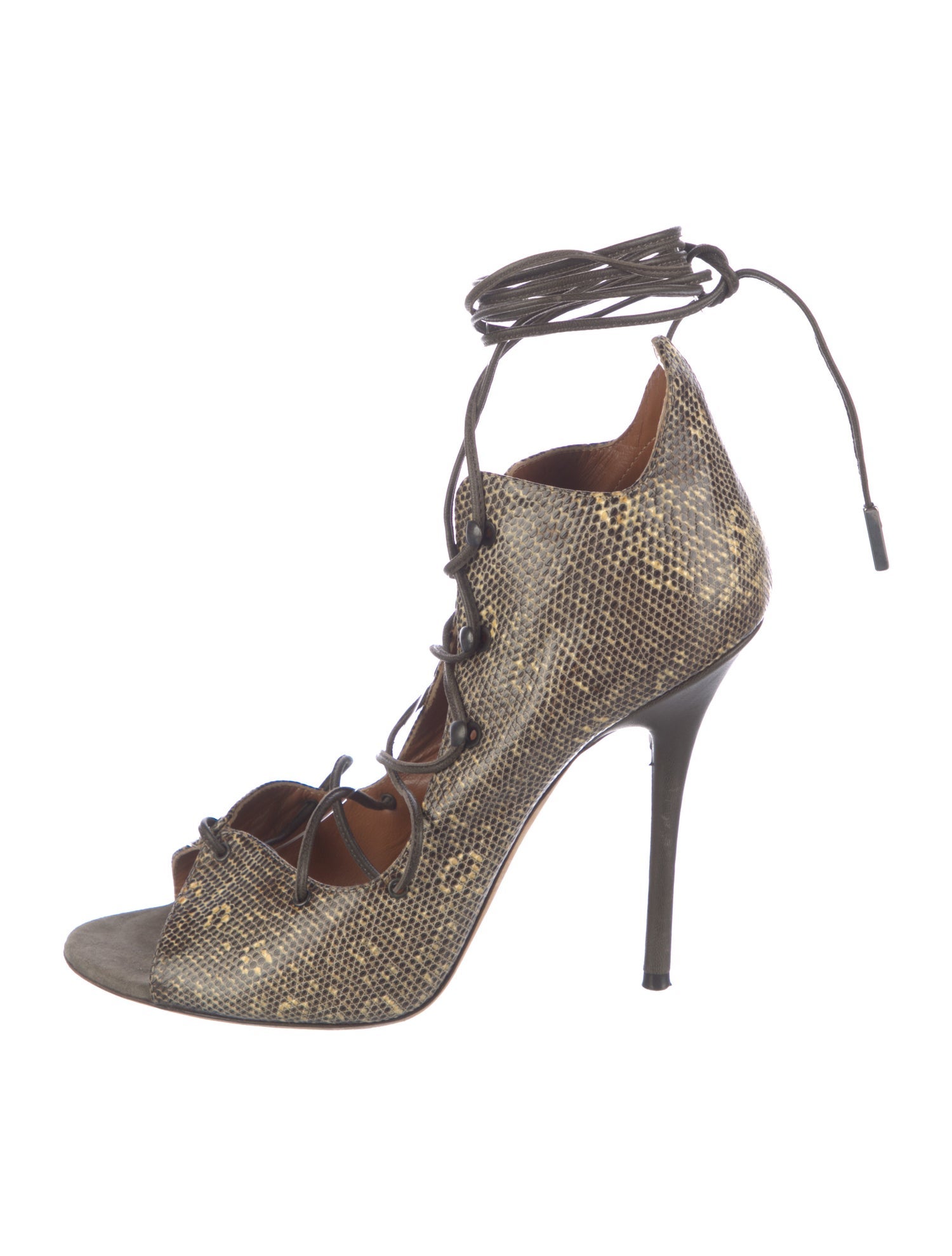 Malone Souliers Lizard Animal Print Sandals
