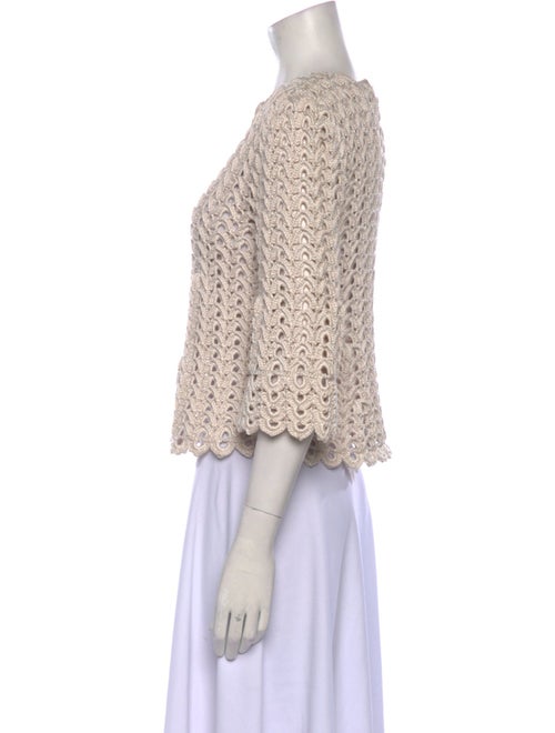 Spencer Vladimir Scoop Neck Three-Quarter Sleeve Crop Top