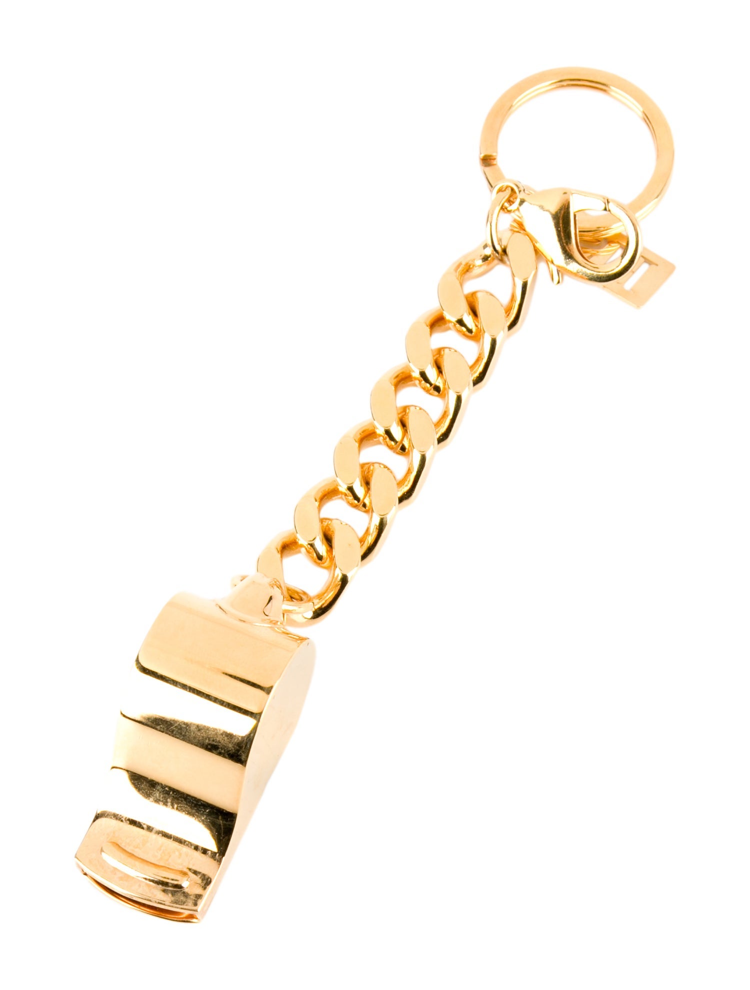 Sophie Hulme Gold Whistle Keychain