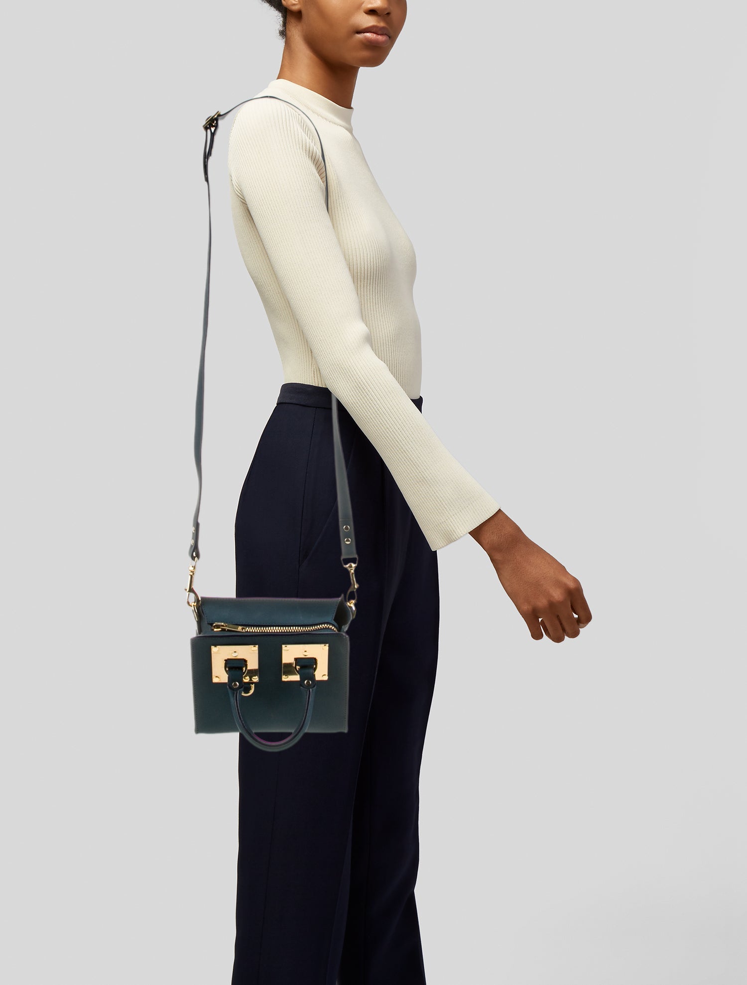 Sophie Hulme Leather Crossbody Bag