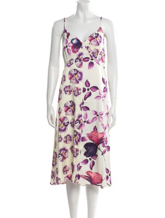 Samantha Sipos Floral Print Midi Length Dress