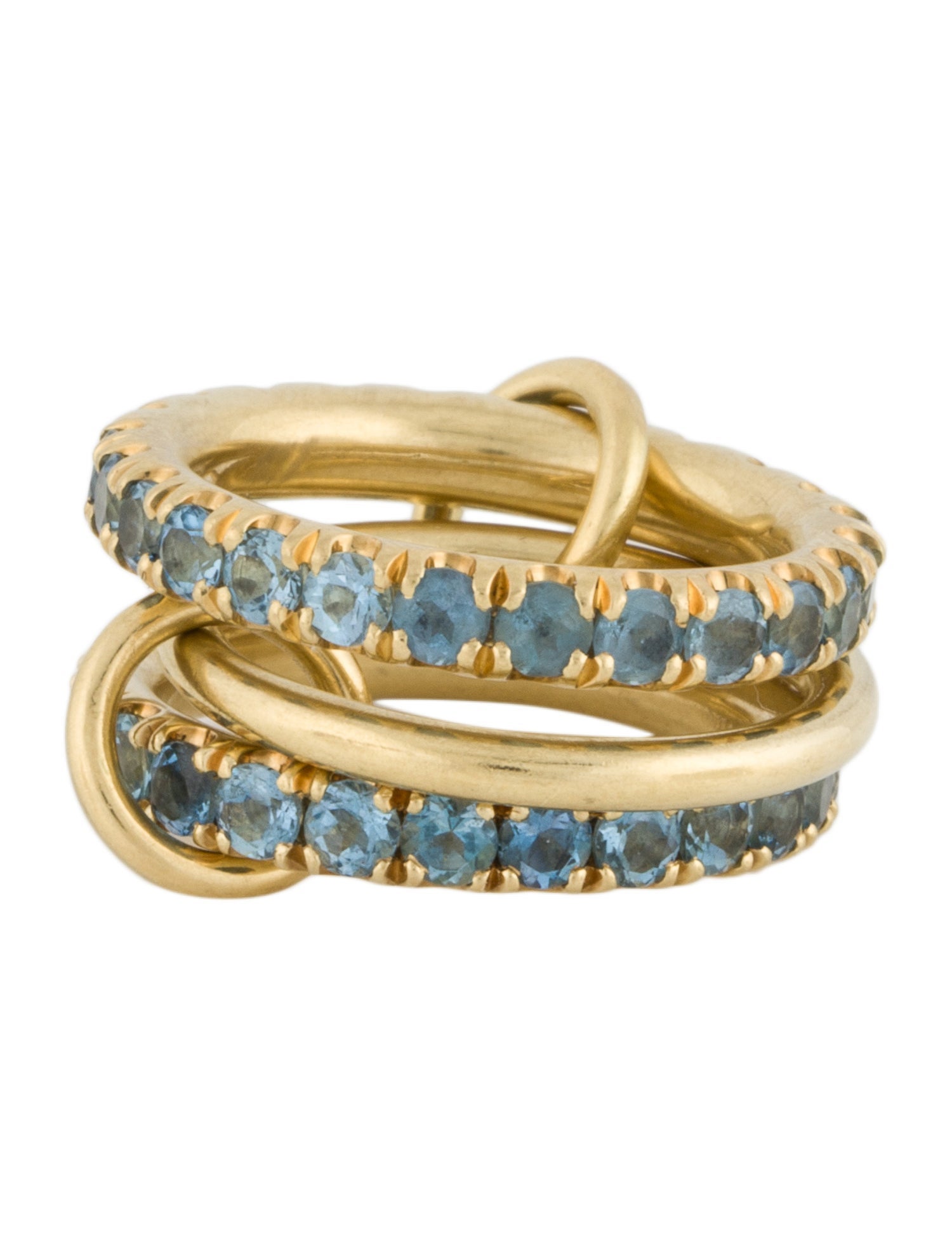 Spinelli Kilcollin 18K Aquamarine Linked Ring - 18K Yellow
