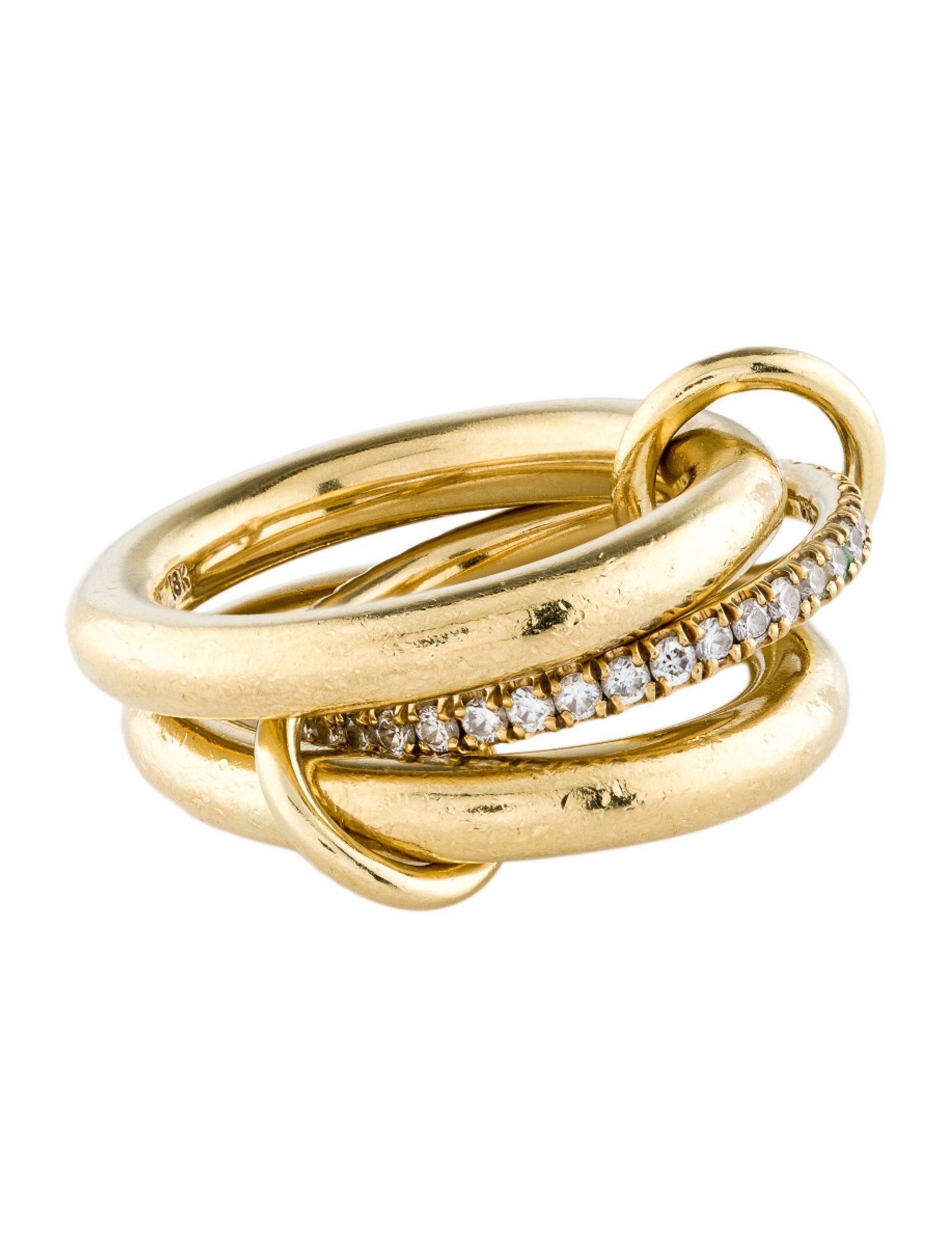 Spinelli Kilcollin 18K Diamond Libra 3-Link Ring