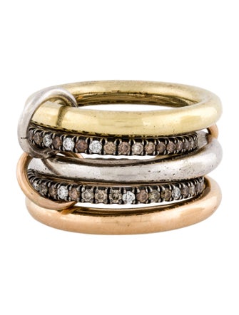 Spinelli Kilcollin 1.24ctw Diamond Tri-Color Solarium Ring