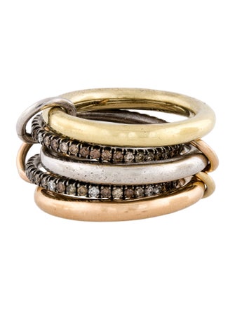 Spinelli Kilcollin 1.24ctw Diamond Tri-Color Solarium Ring