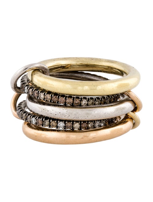 Spinelli Kilcollin 1.24ctw Diamond Tri-Color Solarium Ring