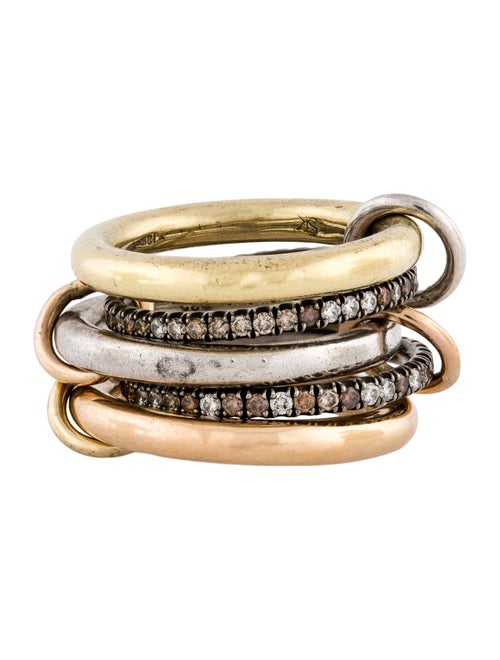 Spinelli Kilcollin 1.24ctw Diamond Tri-Color Solarium Ring