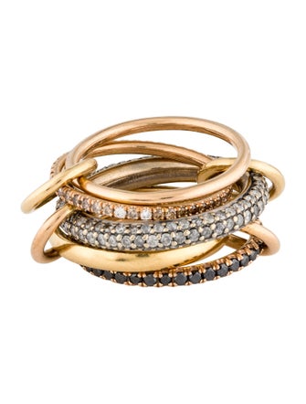 Spinelli Kilcollin 18K Diamond Stacked Rolling Ring