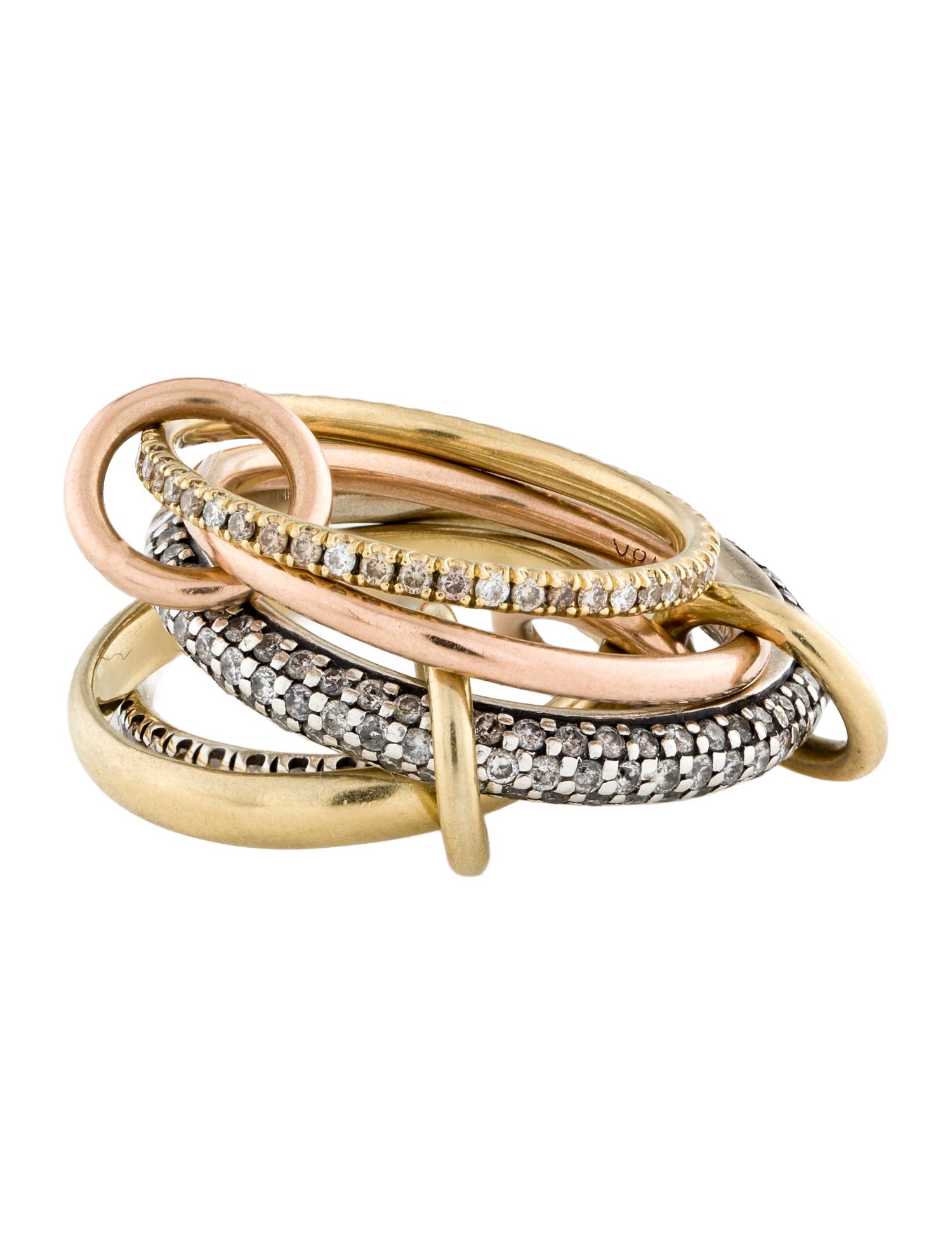 Spinelli Kilcollin Two-Tone 2.40ctw Diamond Nexus Stacking Bands
