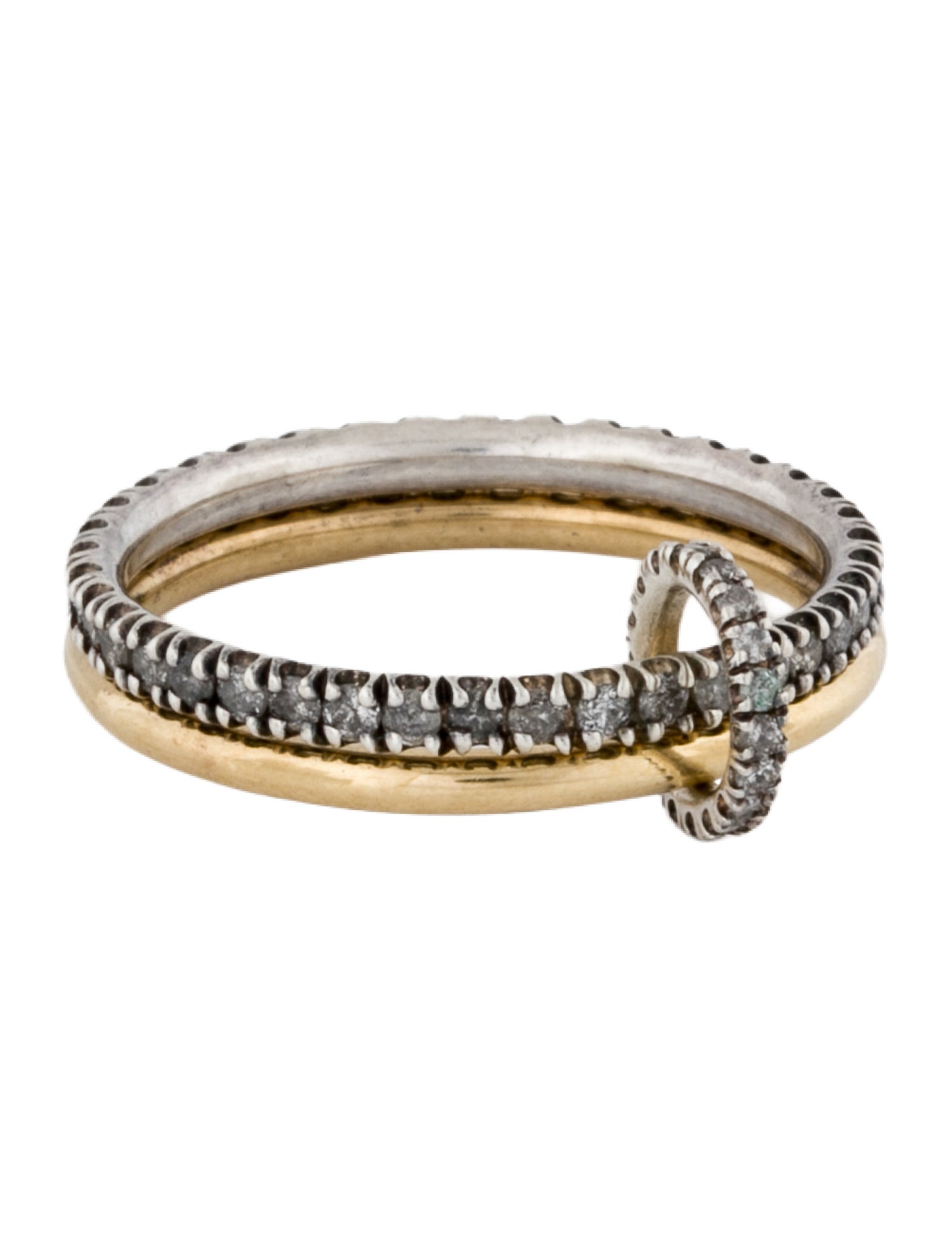 Spinelli Kilcollin Diamond Astrid Gris Linked Stack Ring