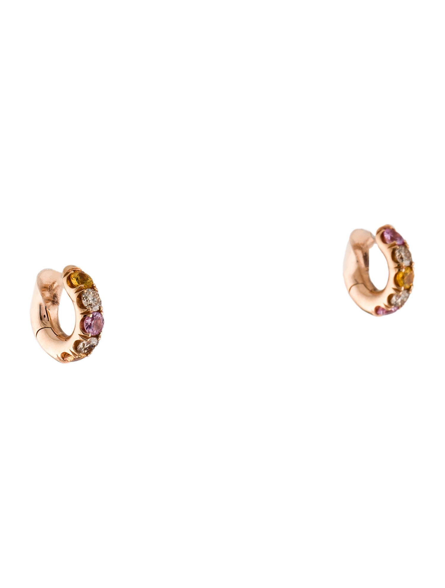 Spinelli Kilcollin 18K Sapphire & Diamond Mini Macro Huggie Earrings