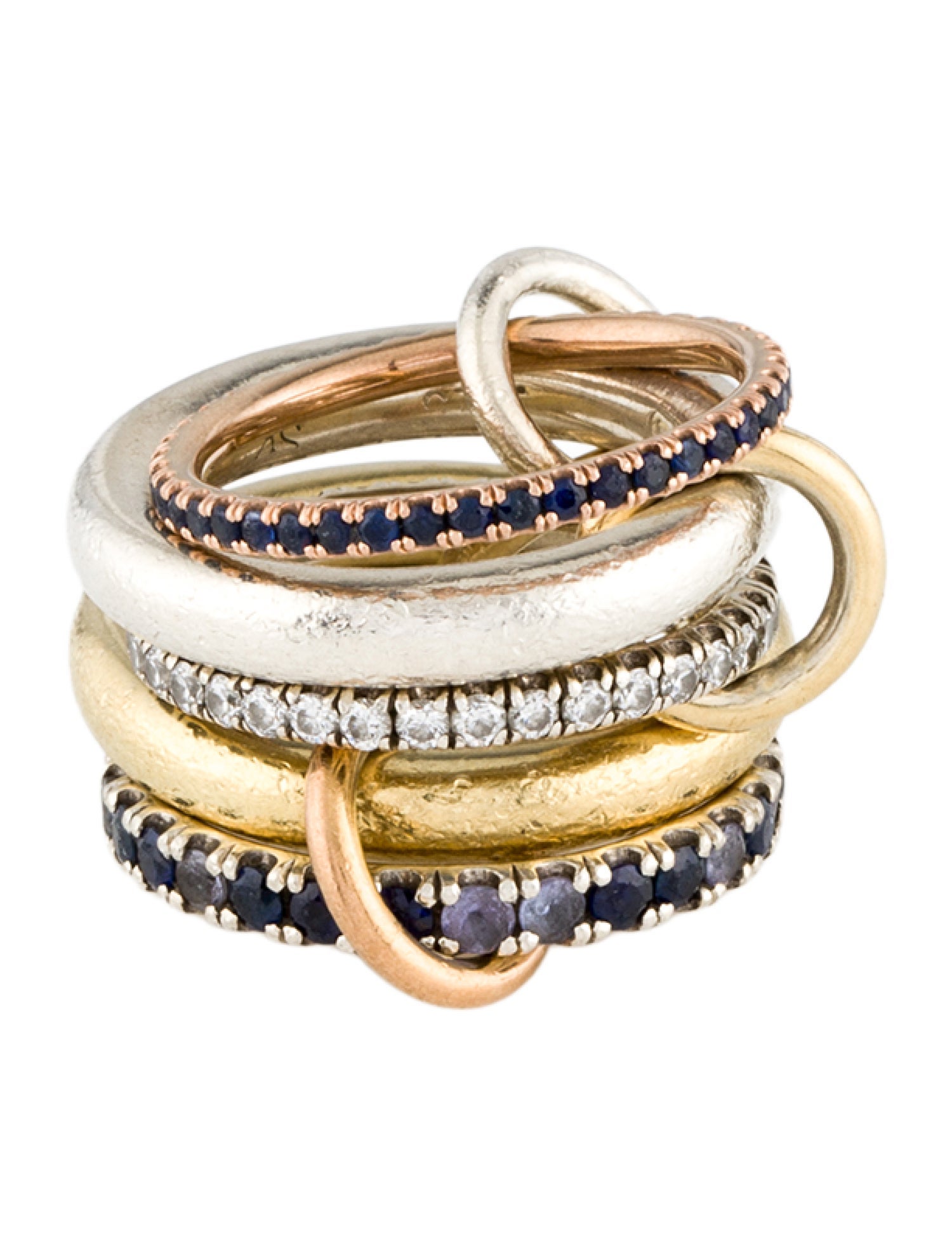 Spinelli Kilcollin Sapphire, Tanzanite & Diamond Iris Linked Ring