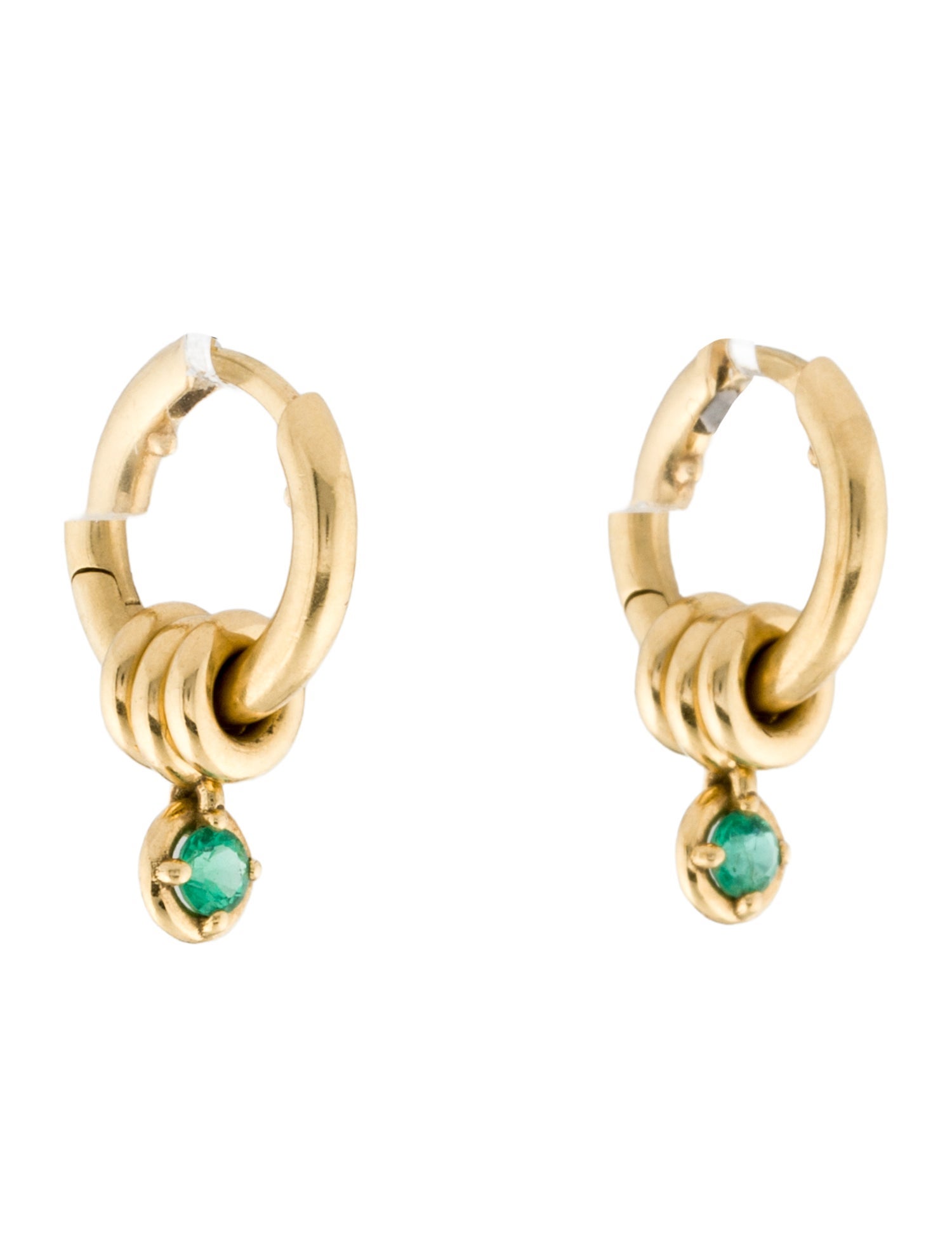 Spinelli Kilcollin 18K Emerald Zahra Hoop Earrings
