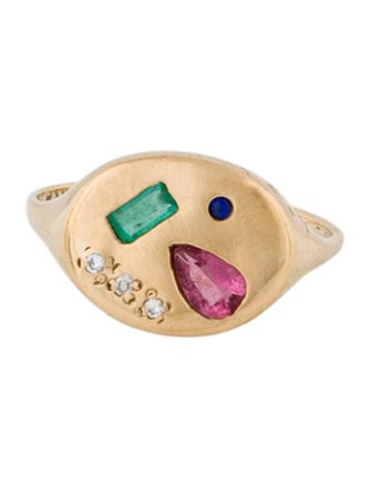 Scosha 10K Multistone Night Market Signet Ring