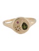 Scosha 10K Tourmaline, Ruby, & Diamond Night Market Round Signet Ring