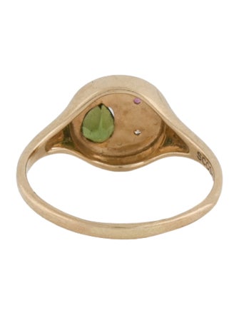 Scosha 10K Tourmaline, Ruby, & Diamond Night Market Round Signet Ring