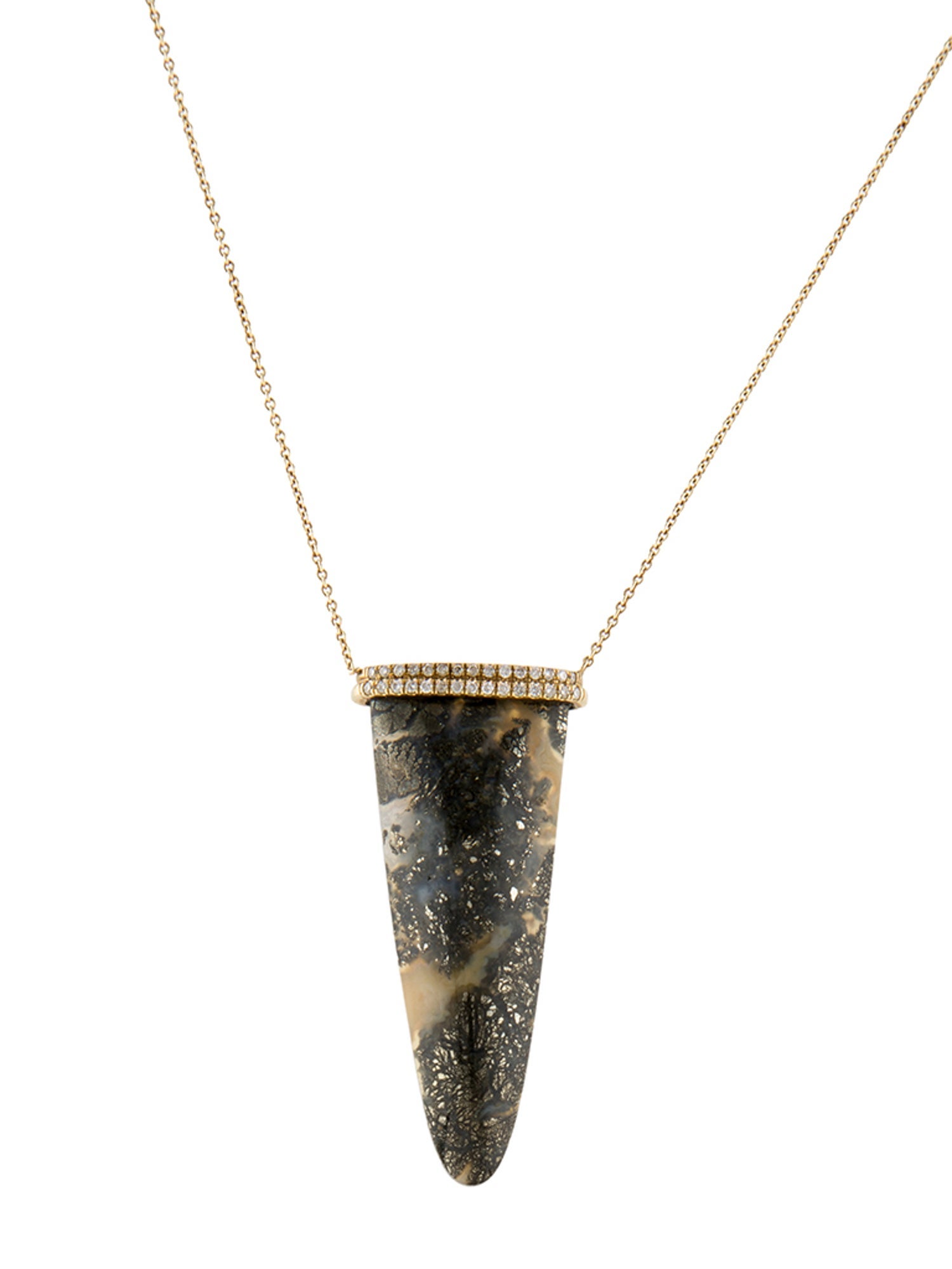 Shylee Rose Jewelry 14K Agate & Diamond Dagger Pendant Necklace