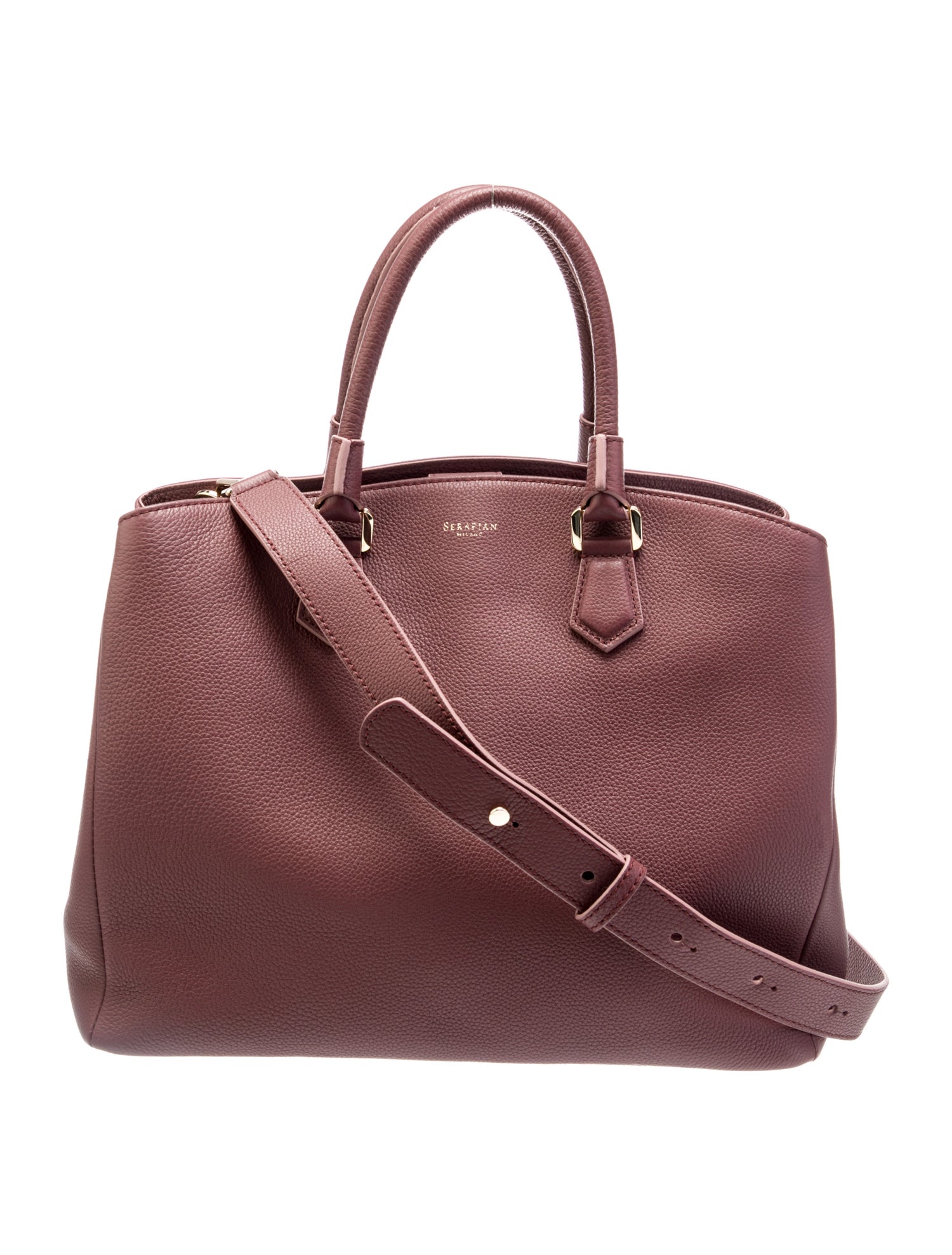 Serapian Leather Top Handle Bag
