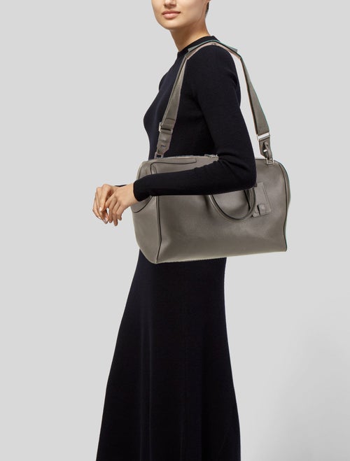 Serapian Saffiano Leather Top Handle Bag