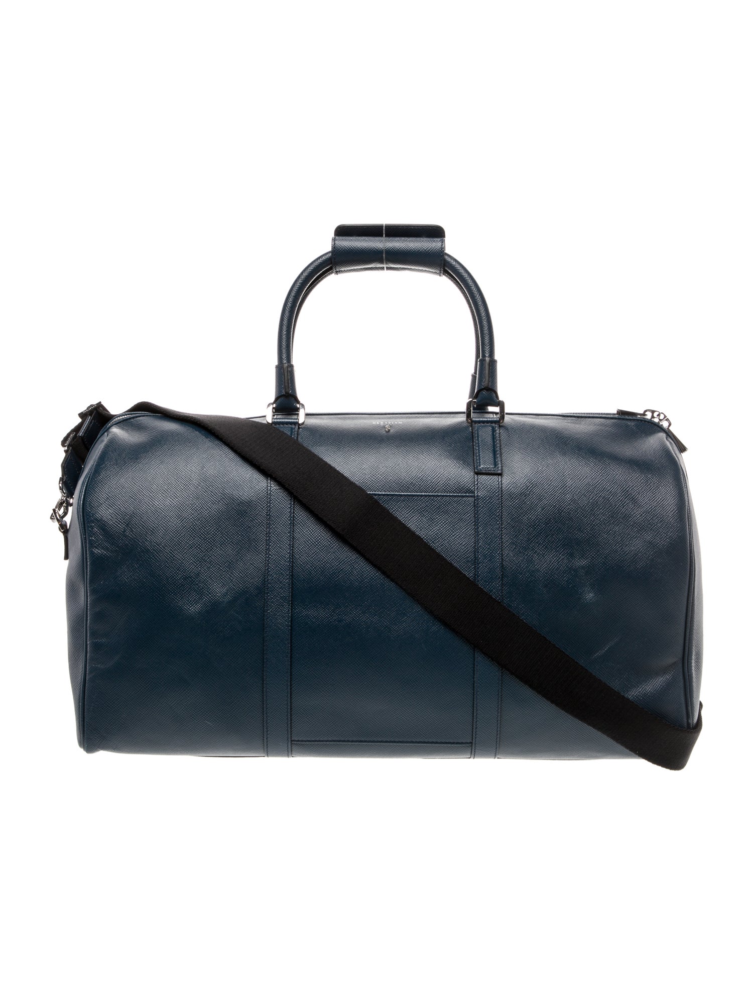 Serapian mens blue leather carry on