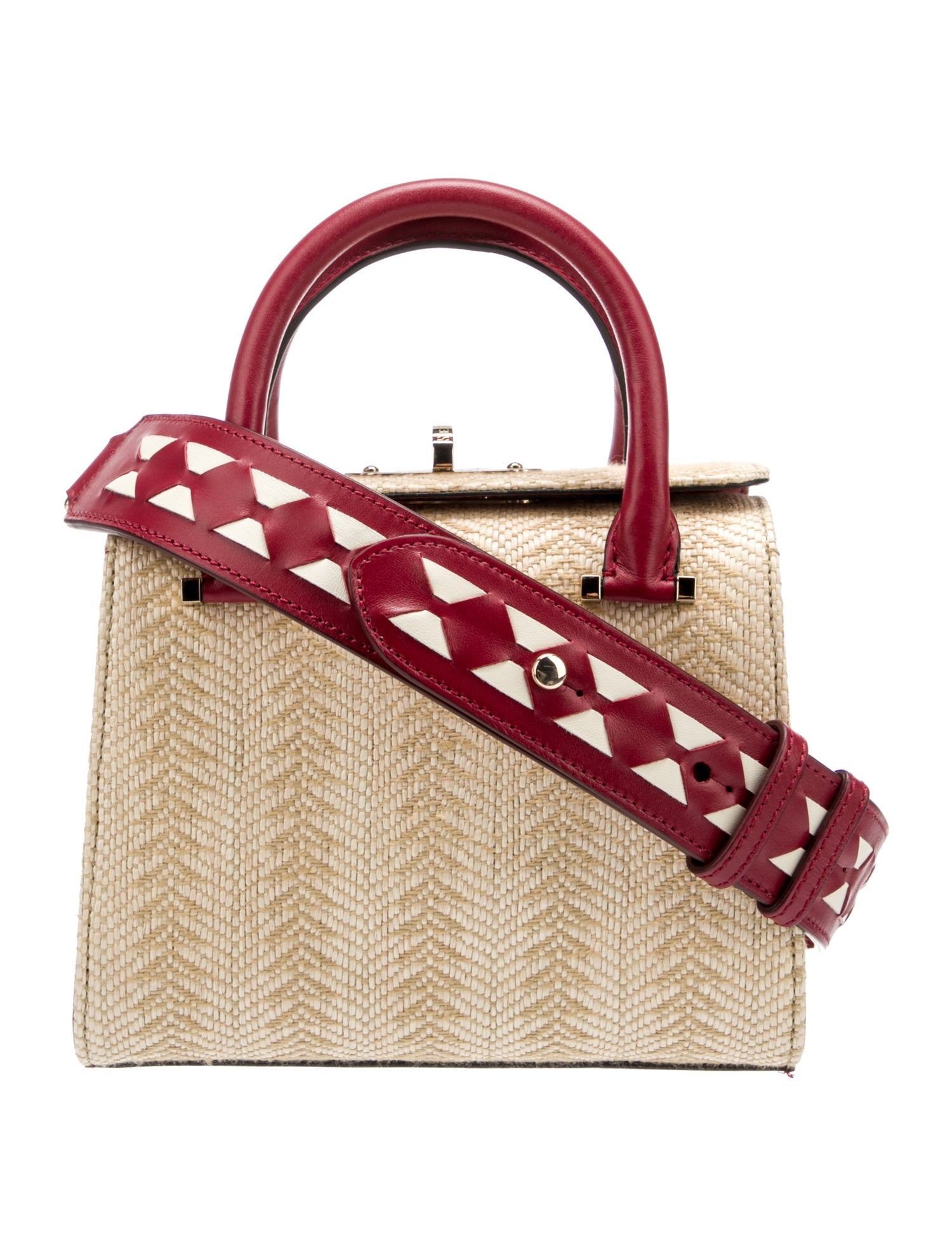 Serapian Raffia Top Handle Bag