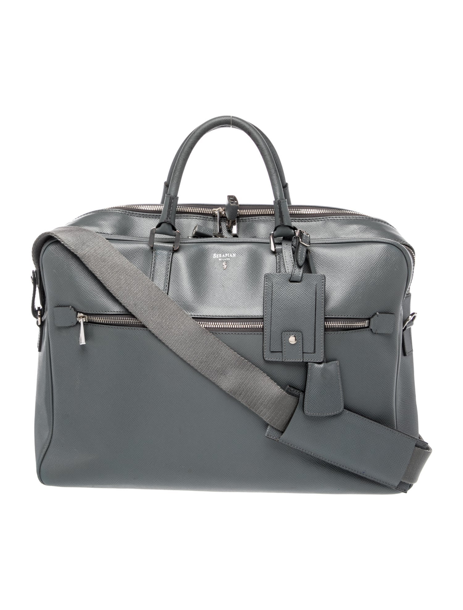 Serapian Saffiano Leather Weekender Bag