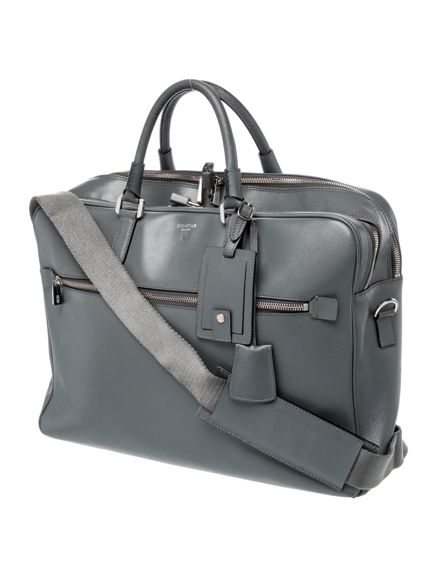 Serapian Saffiano Leather Weekender Bag