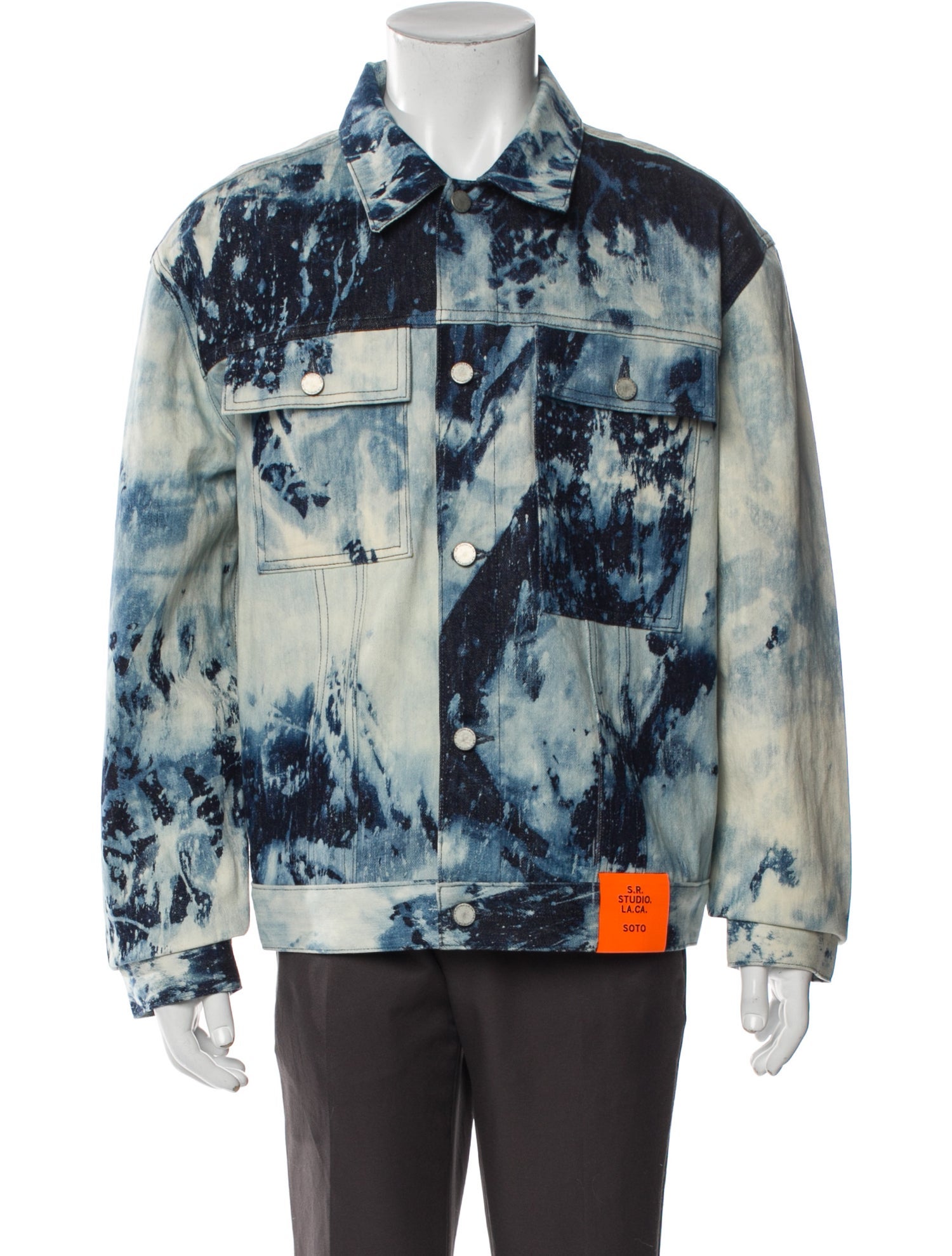 S.R. Studio. LA. CA. Soto Tie-Dye Print Denim Jacket