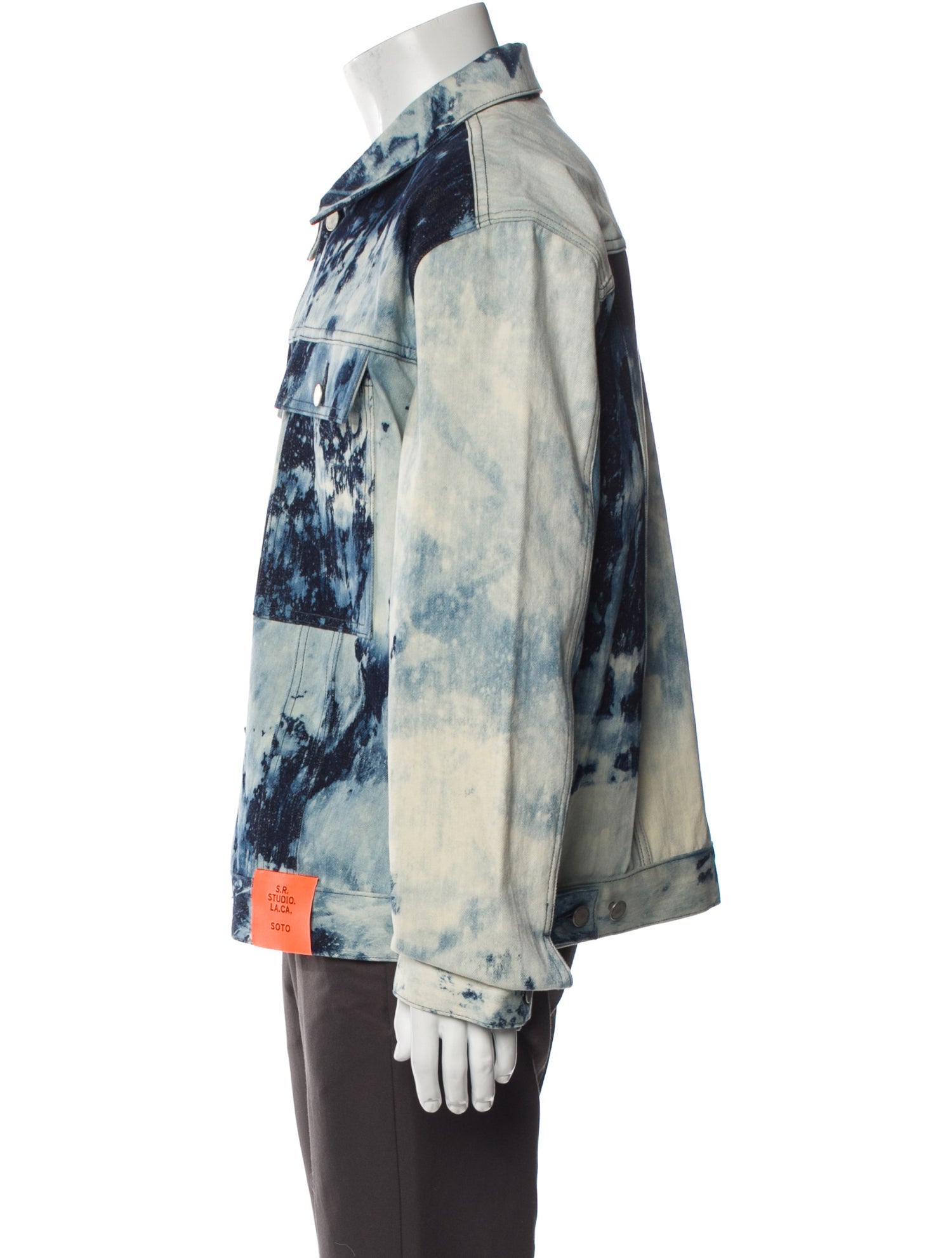 S.R. Studio. LA. CA. Soto Tie-Dye Print Denim Jacket