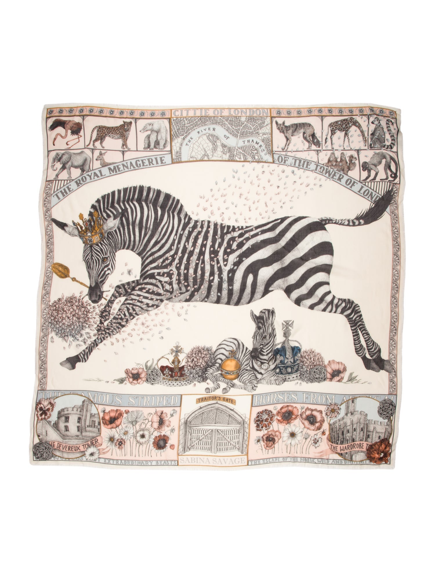 Sabina Savage Cashmere Printed Scarf