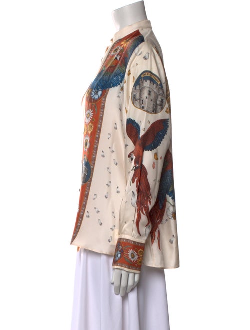 Sabina Savage Silk Printed Button-Up Top