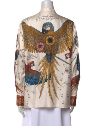 Sabina Savage Silk Printed Button-Up Top