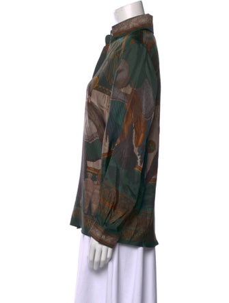 Sabina Savage Silk Printed Button-Up Top