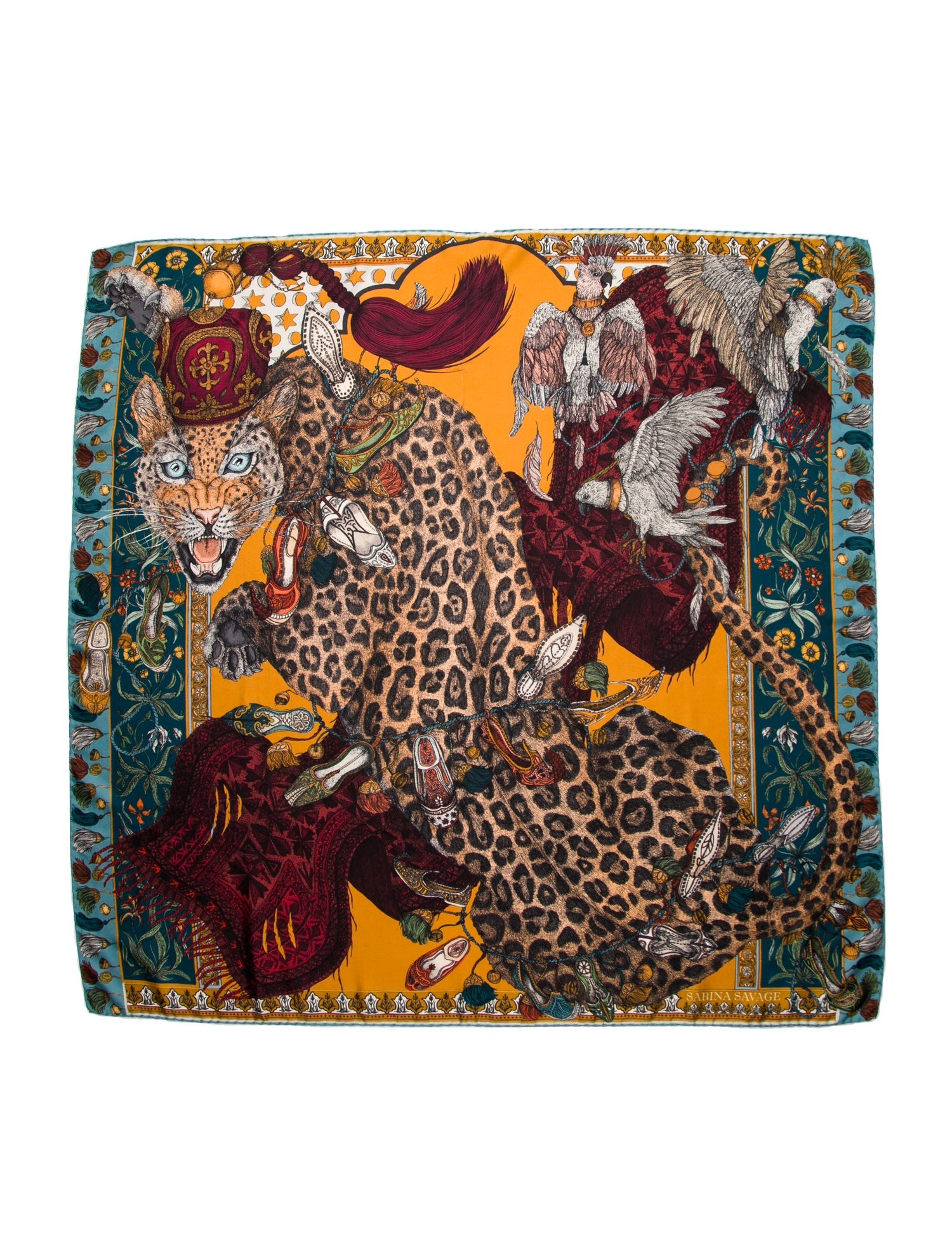 Sabina Savage Silk Graphic Print Scarf