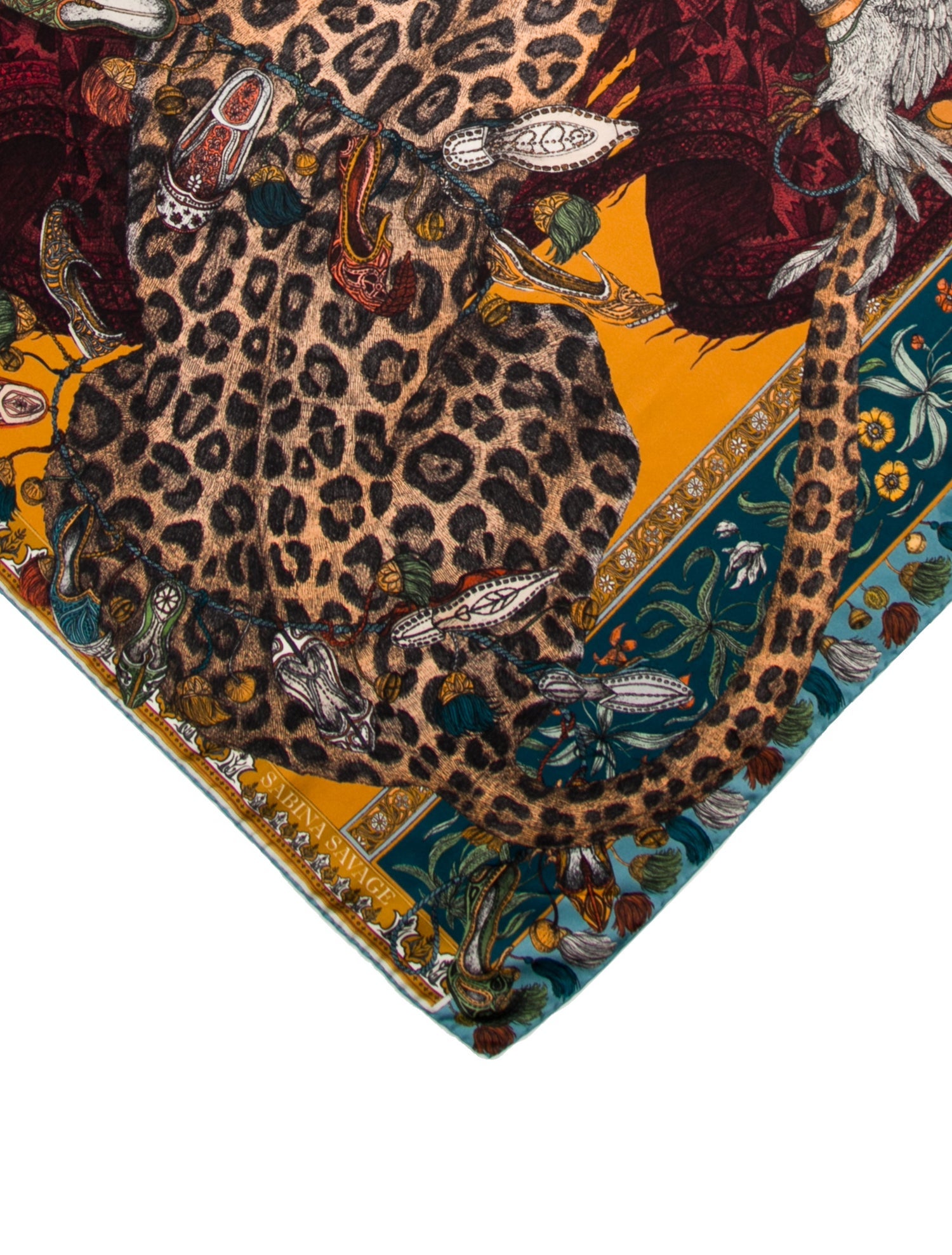 Sabina Savage Silk Graphic Print Scarf