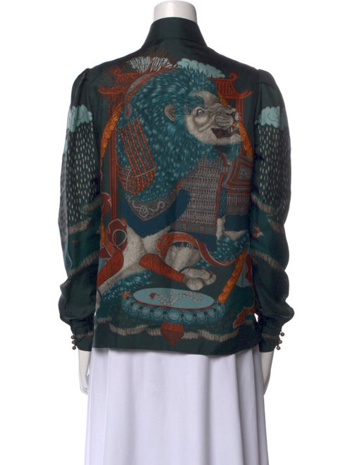 Sabina Savage Silk Printed Button-Up Top