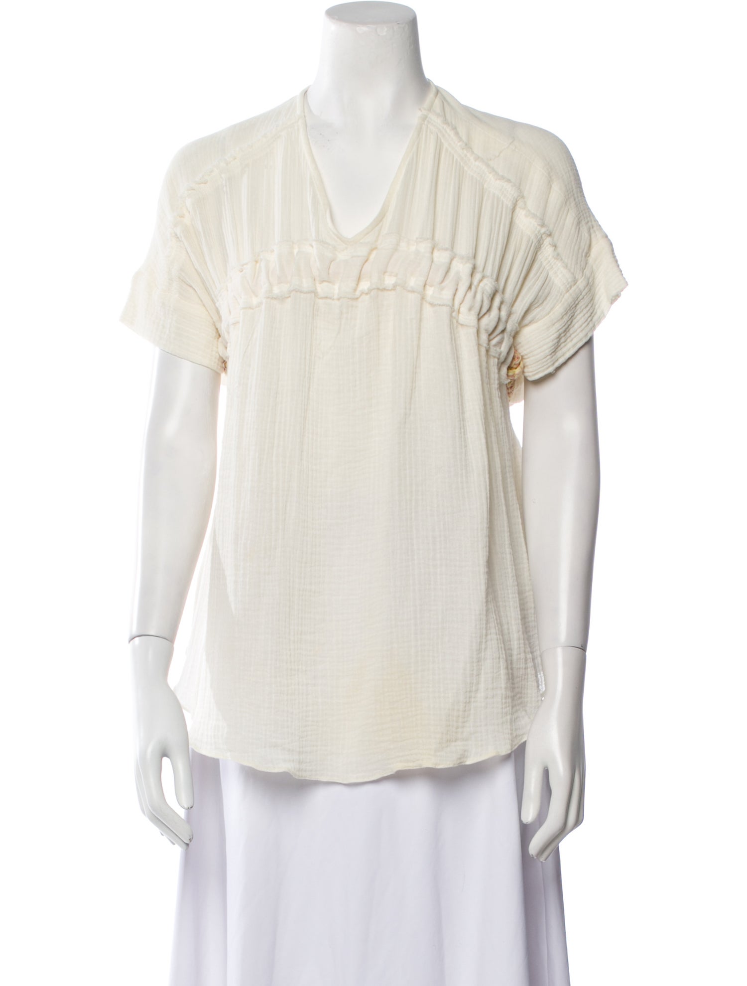 Ssone V-Neck Short Sleeve Blouse