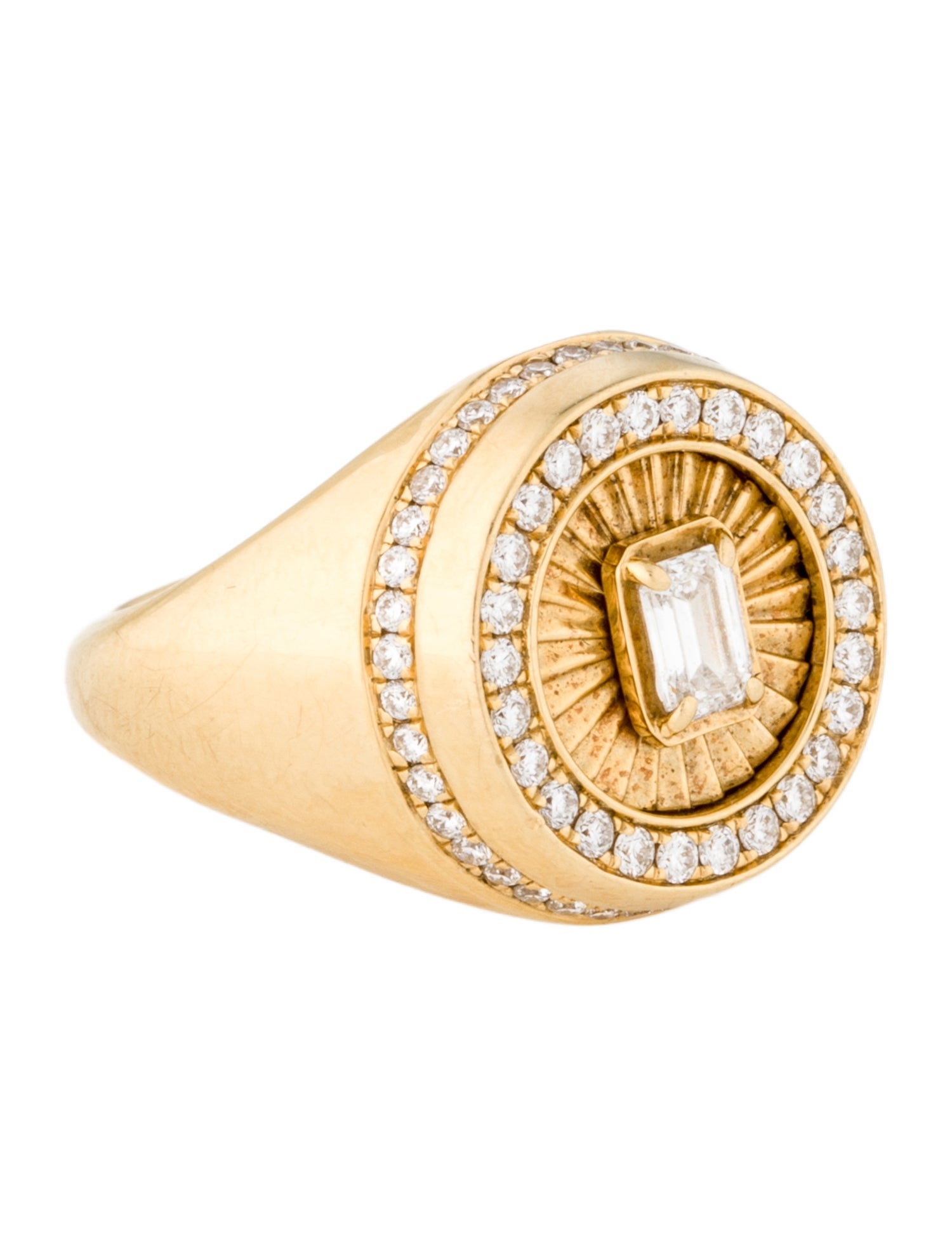 State Property 18K Diamond Signet Ring