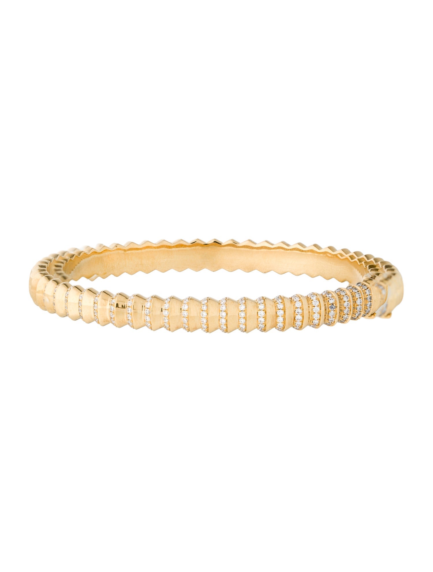 State Property 18K Diamond Borsh Bangle Bracelet