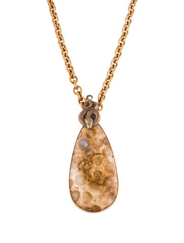 Stephen Dweck Fossilized Coral Pendant Necklace
