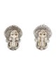 Stephen Dweck Citrine ,Labradorite, Quartz & Mother of Pearl Carved Doublet Floral Clip-On Earrings