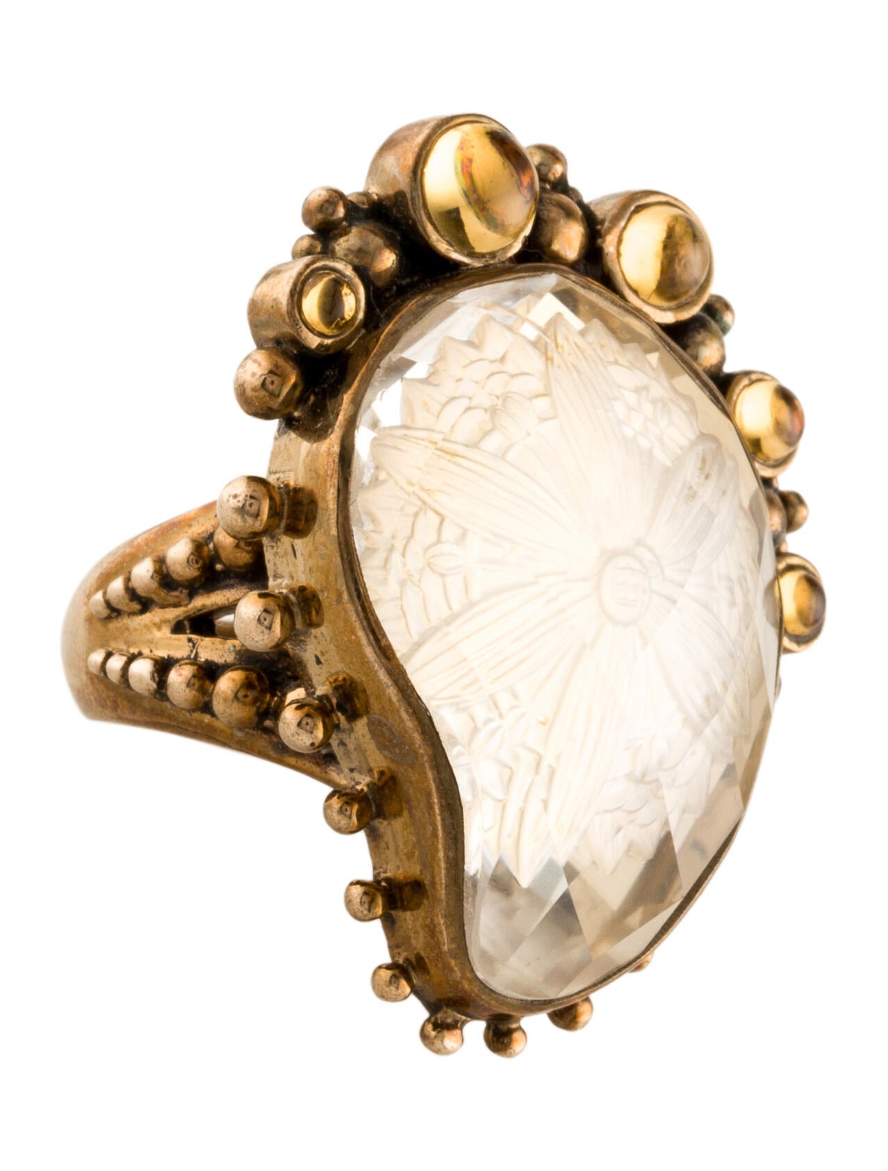 アクセサリー STEPHEN DWECK CRYSTAL QUARTZ RING Stephen Dweck Rutilated Quartz Rockragious Cluster Ring